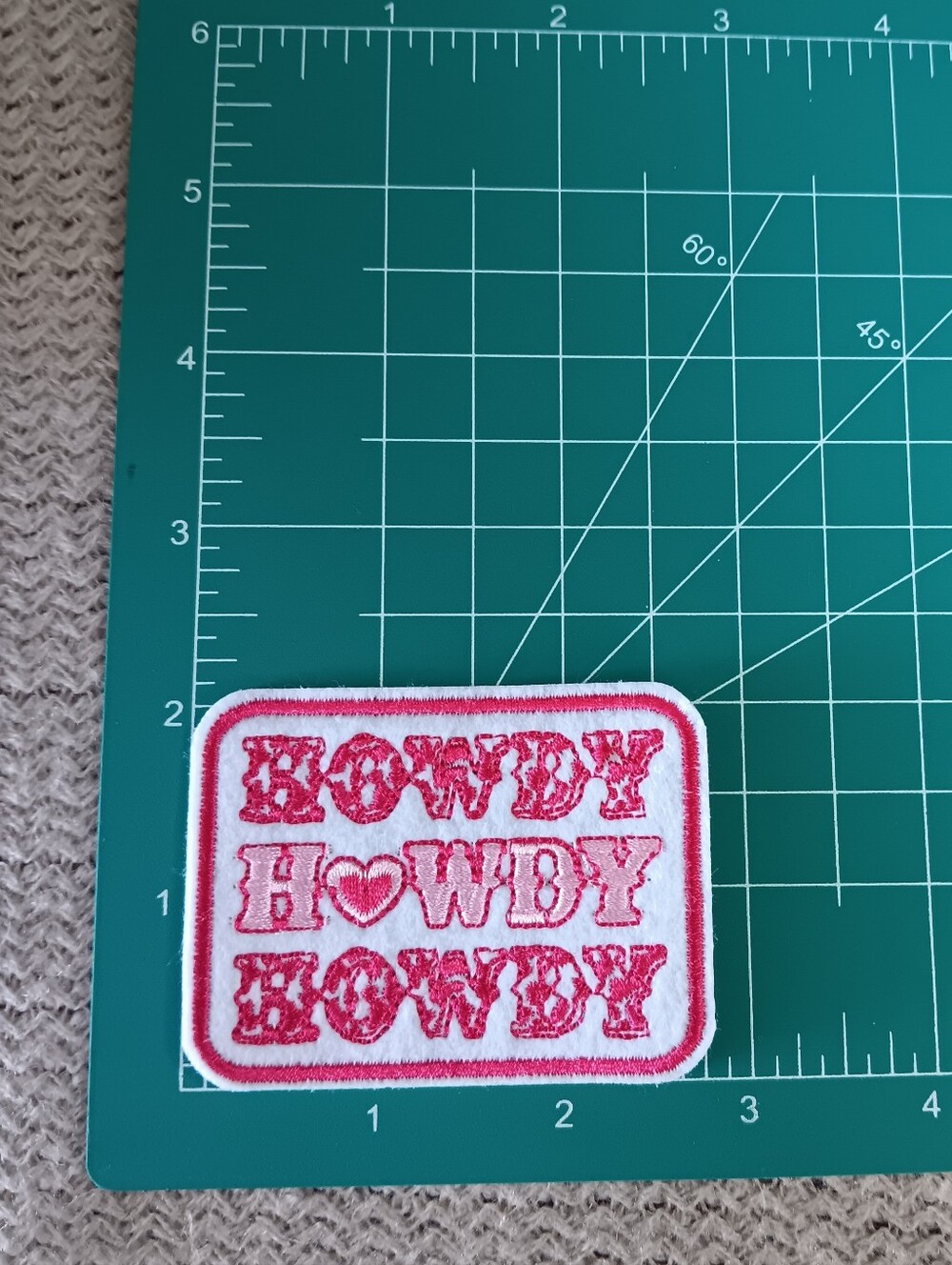 Howdy, Pink Embroidered Cowgirl Iron On Jacket, Jeans, Backpack Patch - Picture 3 of 3